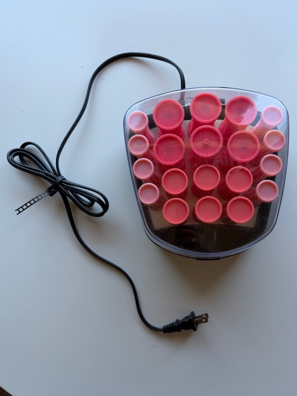 Conair Compact Retro Style Hot Rollers Coral Pink, EUC!